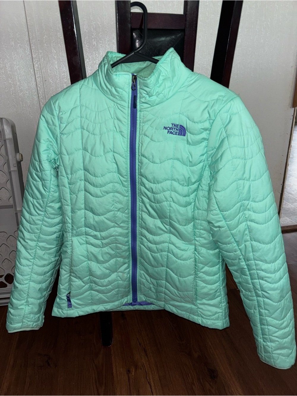 The North Face Girls' Mint Green Quilted Packable Puffer Jacket